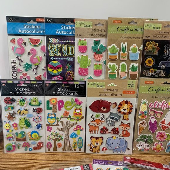 Sticker Lot of 15 packs Summer animals Easter cactus forest friends #3 - Picture 2 of 5